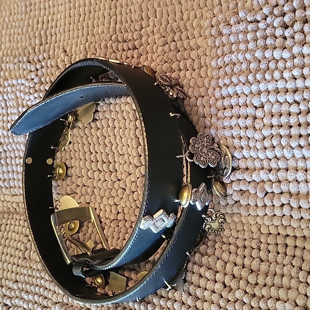 Brighton Black Belt with Silver Accents